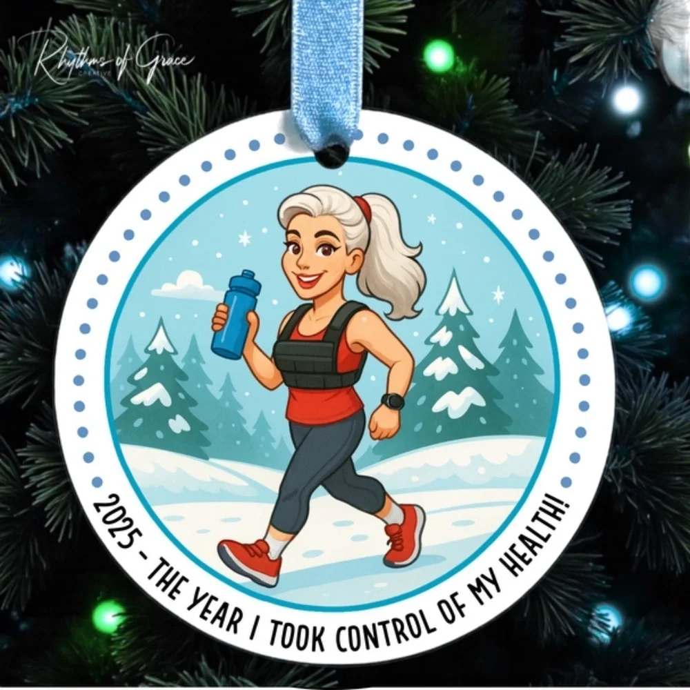 Health & Fitness Milestone Handmade Ornament – Workout, Wellness, Goal-Crushing